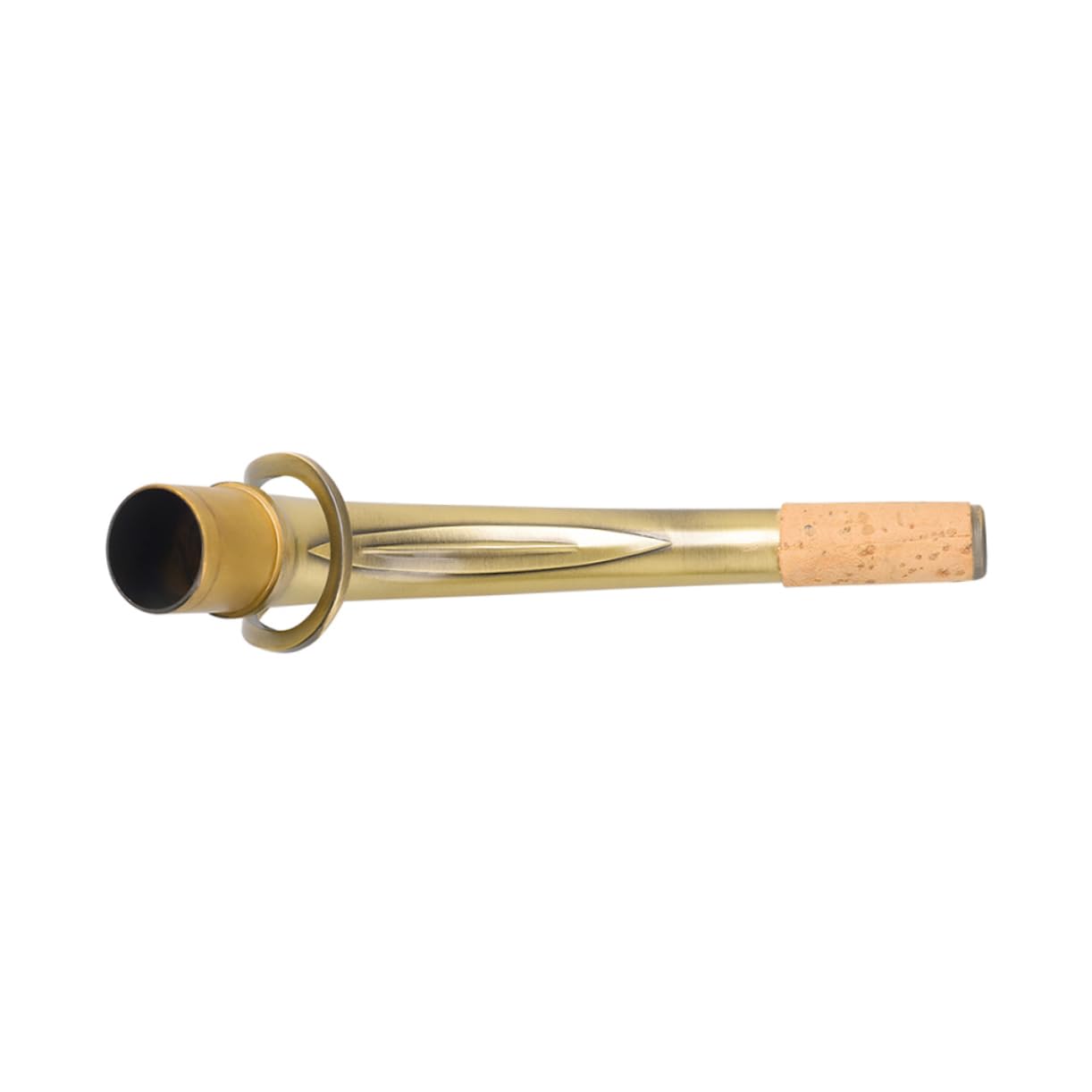 Collo di Sax Contralto in Ottone 24, 5mm Finitura Oro Antica | Giunzione Curva per Strumento, Trattamento Laccato, Aspetto Raffinato, e Insonorizzato