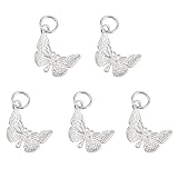 CHGCRAFT 5pcs 925 Sterling Silver Butterfly Charms Zircon Butterfly Necklaces Pendant for DIY Neckla