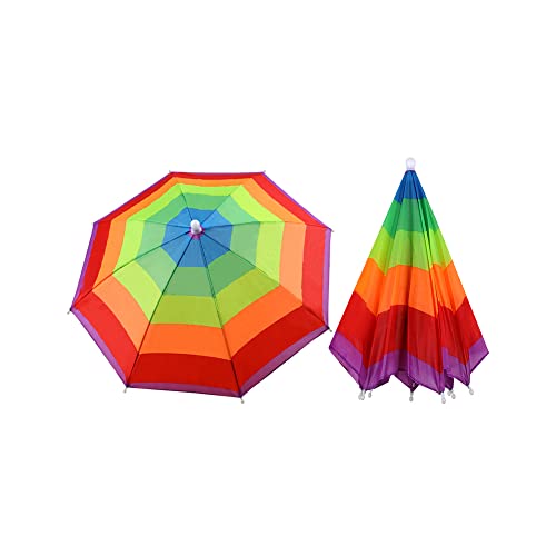 Tkocisa Pacote com 4 chapéus de guarda-chuva arco-íris para crianças, à prova d'água, chapéus de pe