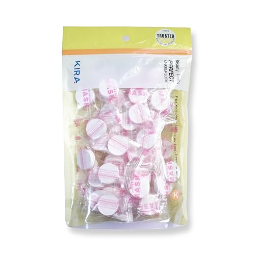 Image of KIRA Compressed Facial Mask Tablets Disposable Paper Natural Cotton Skin DIY Home Spa Coin Face Mask Sheet for Women and Girl (Pack of 24)