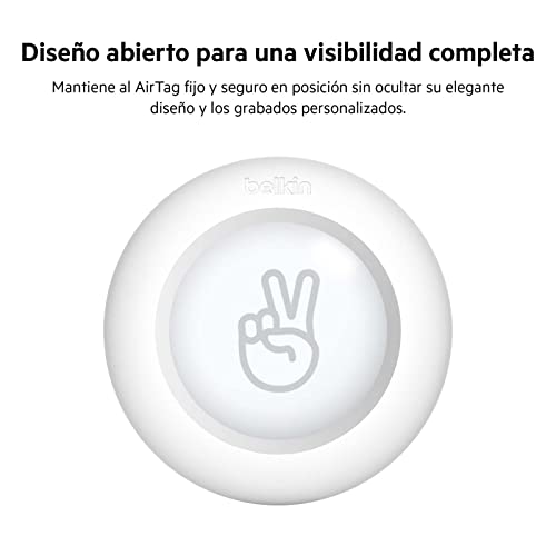 Miniatura 5 de Belkin Funda para Apple AirTag con Clip, Carcasa Protectora Secure Holder con Llavero, Anillo con Llavero para Air Tag con Cobertura antiarañazos, Blanca