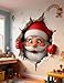 Christmas Creative Wall Sticker, Christmas Wall Sticker, No Tool 3D Santa Claus Wall Stickers, Peel and Stick No Adhesive Residue, No Damage to Wall, for Party Window Wall (1, Santa Claus C)
