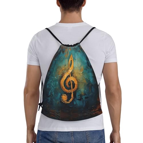 Music Symbol print Drawstring Bag Sack Gym Bag Ditty Bag for Gym Traveling, Hiking, Yoga, Shopping for Adult2