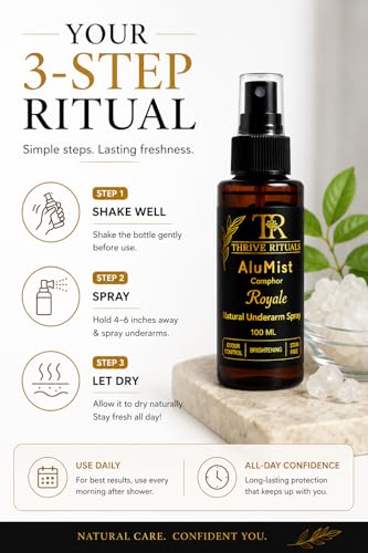 Image of AluMist Royale Underarm Spray, Natural Alum Deodorant for Men & Women, Long-Lasting Odour Protection, Helps Brighten Underarms, Alcohol-Free Formula, Daily Freshness, 100 ml