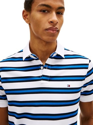 Image of Tommy Hilfiger Men's Short Sleeve Polo Shirts in Regular Fit With Stretch and Organic Pique Cotton