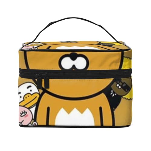 カカオフレンズ 化粧ポーチ メイクボックス 化粧品収納 洗面用具ポーチ コスメポーチ 大容量 旅行用 自宅用 収納ケース トラベルバッグ 便利 人気 出張 プレゼント かわいい 萌えグッズ キャラクター かわいい アニメ グッズ 男女兼用 OO178