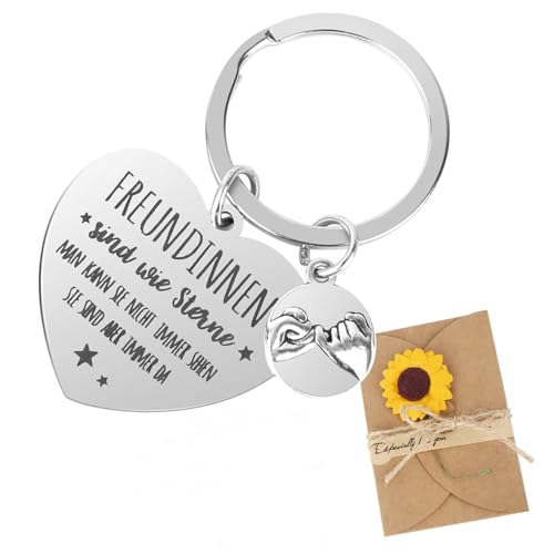 Beste Freundin Geschenke, Freundinnen Schlüsselanhänger, Herz Schlüsselanhänger Mit Grußkarte & Kraftpapier Umschlag, Osterngeschenk Geburtstag Geschenke Für Freundinnen, Geschenke für Freundin