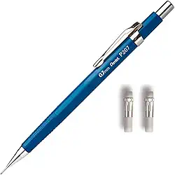 Lapiseira Sharp P200 Pentel 0.7mm Azul + 2 Refis de Borracha