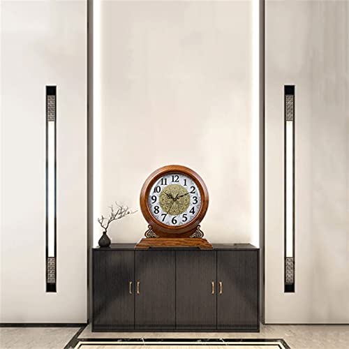 Reloj de mesa vintage dormitorio mesita de noche silencioso de roble 4