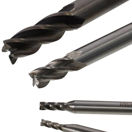 Image of Cutting Milling Tools 8Pcs 1 /16 inch-1 /2 inch Durable Silver Mill Tool Cutters Practical 4-Flute End Mill Bits Wood Aluminum Steel Titanium