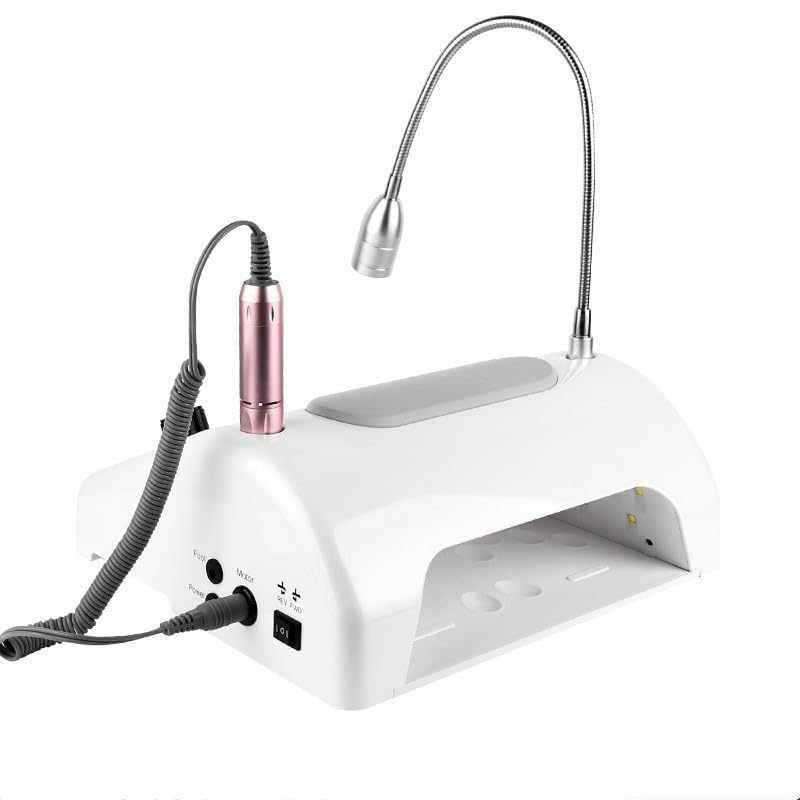 Recolector de polvo para uñas 5 en 1 con taladro de manicura y lámpara