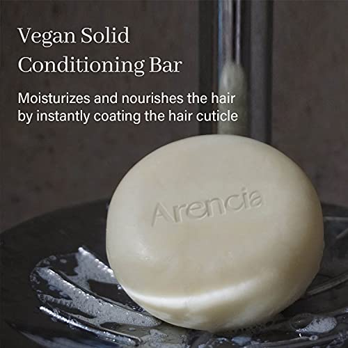 Arencia The Satin Conditioner Bar For Dry Damaged Hair & All Hair Type - Hydrating, Color Protecting, Soft And Glossy Hair - Vegan, Natural, Ph Balanced, Sulfate Free, Eco Friendly, Plastic Free #TOP1