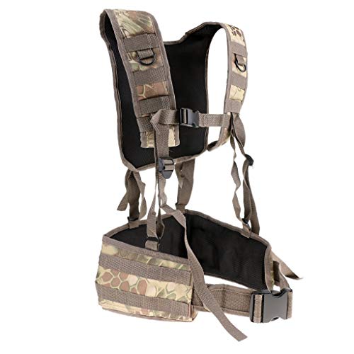 Inzopo Molle Kampfweste mit Kampfgürtel Jagdgeschirr Teller Träger Chest Rig Camo