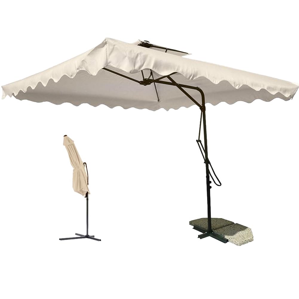 BAKAJI Ombrellone da Giardino Decentrato 2,5x2,5 Mt Palo Metallo Chiusura Leva Base Croce Air Vent