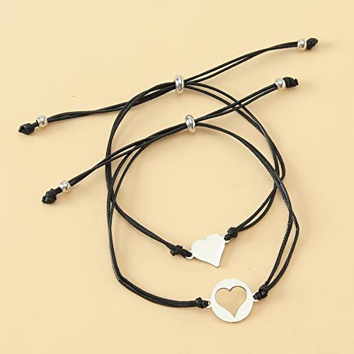 FUTIMELY Heart Bracelet Gifts Mommy and Me Matching Heart Wish Bracelet Set for Mother Bracelets3