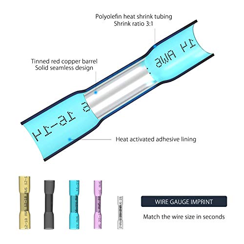 Vamrone HEAT SHRINK CONNECTORS Heat Shrink Butt Wire Connectors thumb #2