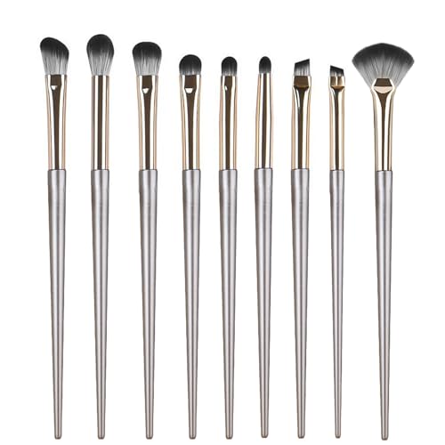 Eupneicu Pinceaux De Maquillage Set [9 Unités], Pinceaux De Maquillage Yeux, Outils De Maquillage Pour Ombres À Paupières Et Sourcils [or]
