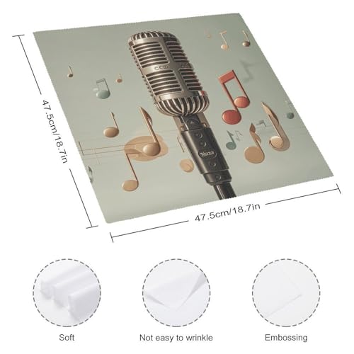 Servilletas de Tela con Microfono y Nota Musical Paquete 6 miniatura 2