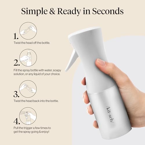 Kitsch Spray Bottle for Hair, Continuous Water Mister Spray Bottle with Ultra Fine Mist for Hairstyling, Barbers Salons, Cleaning, Plants Versatile Spray Bottles 5 oz Made from Rec image 1