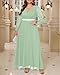Pinup Fashion Women Plus Size Bridesmaid Dresses Sage Green Long Sleeve Chiffon Evening Formal Ruched Wrap A-Line Elegant Maxi Dress