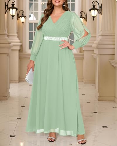 Image of Pinup Fashion Plus Formal Evening Bridesmaid Wedding Guest Fall Long Dress