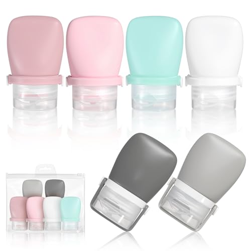 6pcs Silicone Travel Bottles,Refillable 1 oz Travel Bottles,Good Size for Travel,Gym Sessions,Picnic,Easy Fill and Leak Proof Travel lotion Container,for Tomato Sauce,Conditioner,Body Wash,Dishwas