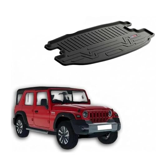 Image of 3D TPE Car Boot Mat for Thar Roxx (All Models) Custom Fit, Heavy Duty & Anti-Slip Boot Mat | All Weather Resistant, Waterproof & Dustproof Trunk Liner, Car Dicky Mat for Thar Roxx