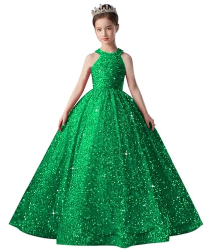 Sequin Pageant Dress for Girls Sparkly Ball Gown Flower Girl Dresses for Wedding Princess Kids Toddle Dress