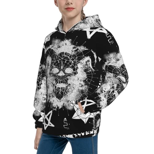 Devil Skull Kid Hoodies Boys Sweatshirts Girls Pullover with Pocket2