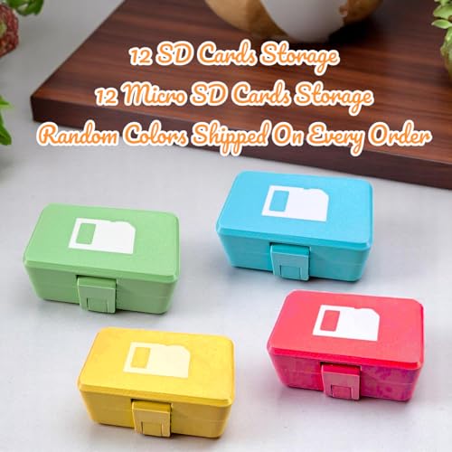 Image of ShopSentosa MicroSD + SD Cards Storage Case (12 microSD + 12 SD Cards) Durable Heavy Duty Reliable Memory Storage Box