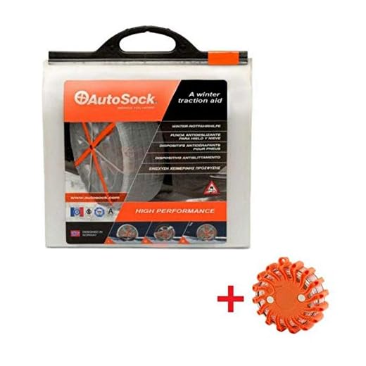 AUTOSOCK AL64 Traction Wheel and Tire Cover for Ice & Snow Easy Install Tire Chain Alternative with Emergency Safety Flare