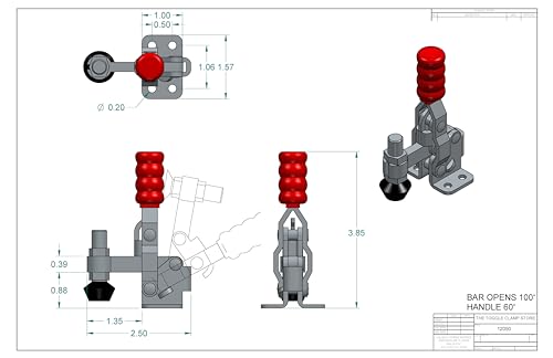 VH-12050 VERTICAL HANDLE TOGGLE CLAMP (CROSS REFERENCED: 202) Pack of 5
