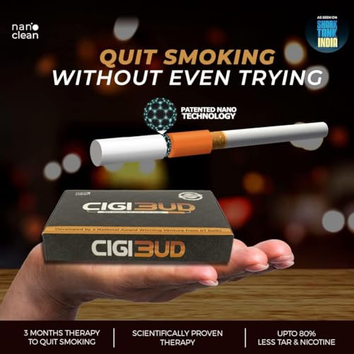 Image of NANOCLEAN GLOBAL PVT. LTD Cigibud Nanoclean Filters | Featured on Shark Tank India 2.0 | Slim Filters for Tar & Smoke Control - White Color - Pack of 1-30 Filters