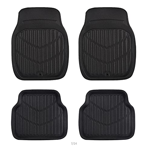 Amazon | ユニバーサルカーフロアマットブラックとレッド防水防汚3D