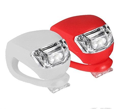 Feililong - Kit de luces LED para bicicleta de silicona: luz delantera y trasera, Red & White Cover