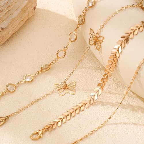 Image of Anklets for Women Fancy, Stylish Payal for Woman, Layered Shell and Starfish Pearl Beaded Anklet Set, Adjustable Beach Jewellery for Girls, Boho Accessories for Summer Festivals
