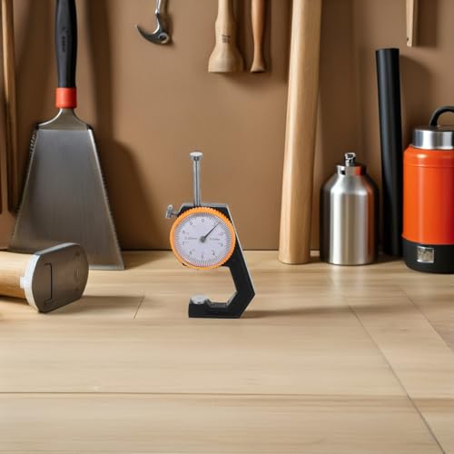 Calibrador de Espesor con Reloj 0-20mm / Graduación 0.1mm Medidor Mecánico con Yunque Plano para Medición de Papel, Cuero y Tela miniatura 6