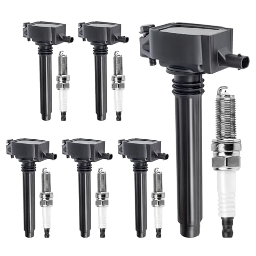 Ignition Coil Pack and Iridium Spark Plugs Set of 6 Compatible with Chrysler 200 300 Town & Jeep Grand Cherokee/Wrangler & Dodge Grand Caravan/Charger/Journey & Ram 1500/ProMaster 3.6L V6 UF648+97390
