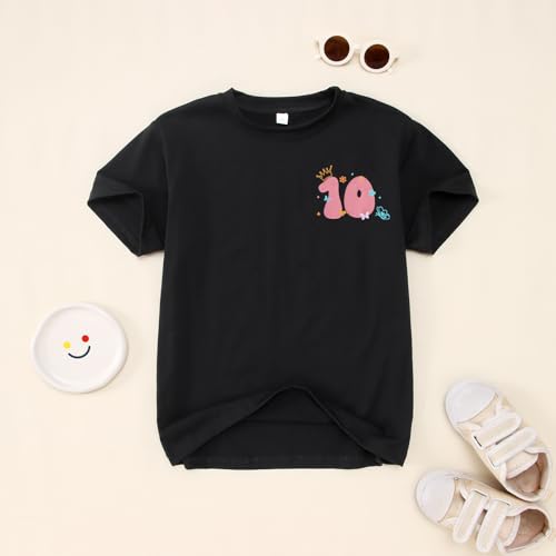 Image of IZYJOY in My Double Digits Era Shirts Girls 10th Birthday T-Shirts 10 Years Old Birthday Party Short Sleeve Summer Tee Tops