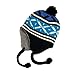 Bonnet doublé intérieur en Peluche très Chaude Grande Taille Environ 60cm XL Trapper péruvien Neuf Froid Hiver Hommes Femmes Ski Neige ref:2800 Noir/Bleu - Taille 60