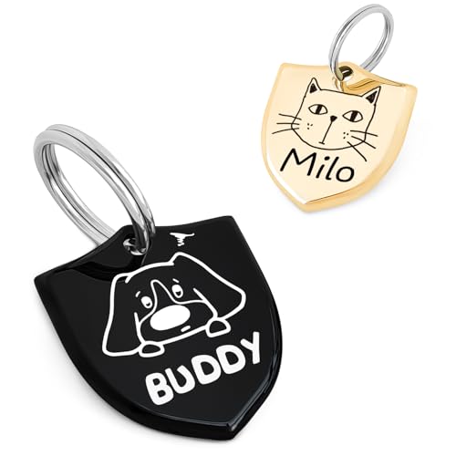 Meow The Woof 016 Edelstahl Hundemarke mit Portrait