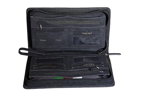 Image of Sukeshcraft Multiple Cheque Book Holder | Original PU Holds Upto 8 Cheque Books, CloudBlack