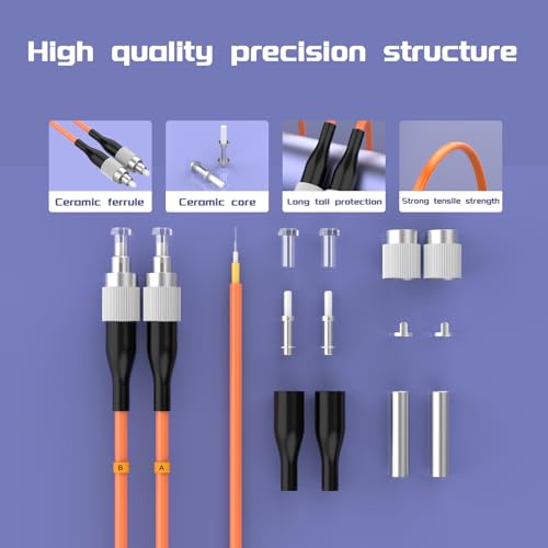 Image of 0.6Meter 2ft FC /UPC-FC /UPC Multi-Mode Fiber Optic Cable FC to FC OM1 Jumper Optical Patch Cord Duplex 62.5 /125um Orange FC-FC