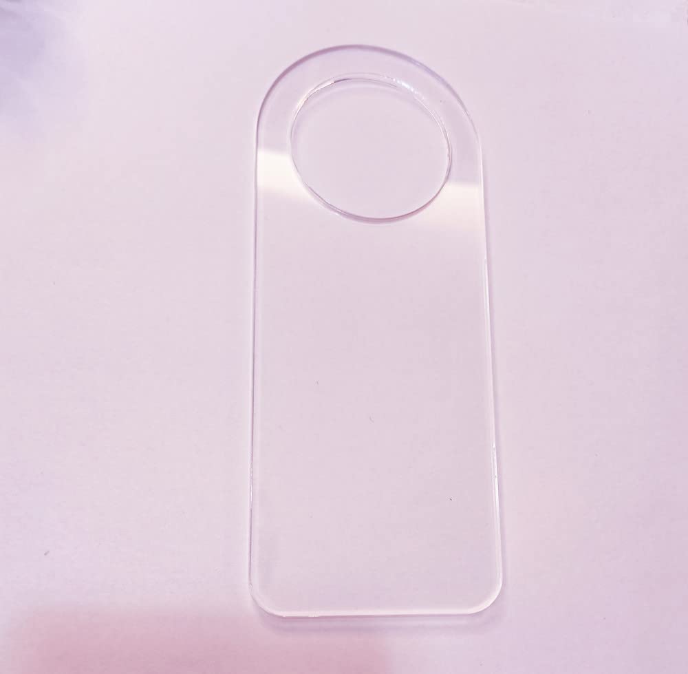 Set of 10 Unfinished Acrylic Door Hanger Blanks,Door Knob Hangers,Acrylic Handle for DIY Crafts,Home Nursery Bedroom Decoration (Clear)