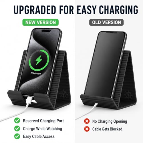 Silicone Phone Stand, Foldable Holder with Cable Cutout, Aluminum Core - image 3