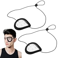 2 Stück Transparent Augenklappe Medizinisch,Atmungsaktiv Augenschutz Nach Augen Op,Verstellbare Augenpflaster Erwachsene,Augenklappe mit Kleinen Loch für Erwachsene Kinder