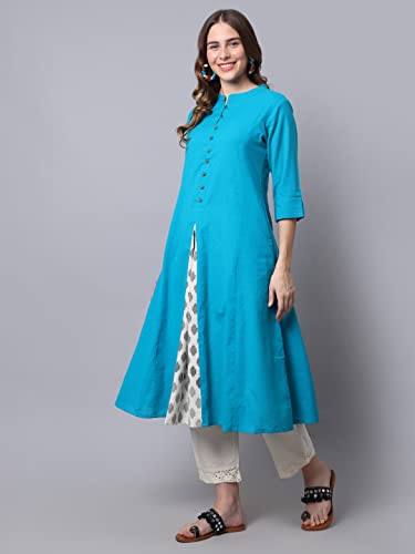 Image of Pistaa's Women's Cotton Regular Fit Casual Kurta