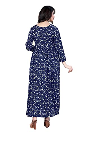 Image of H.E HAMZA ENTERPRISER Printed Crepe Material Brown Western Dress For Women