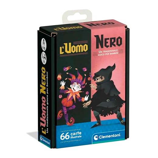 Clementoni- Uomo Nero Mazzo, Carte da Gioco Bambini, 2-6 Giocatori, 5 Anni+, Multicolore, 16299
