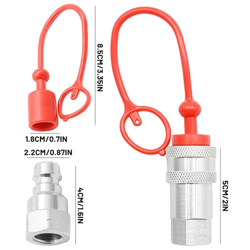 Image of MDEOOSKY 2 Pcs 3 /8 inch Hydraulic Quick Connect, Ag ISO 5675 Hydraulic Quick Connect Couplers, Pioneer Style Hydraulic Fittings with Dust Caps